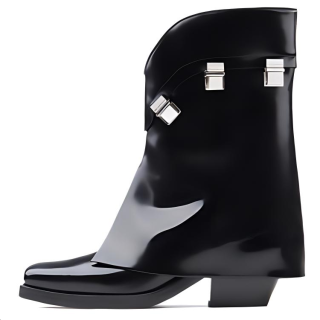 CALVIN LUO Cow Leather Ankle Boots Women's Black