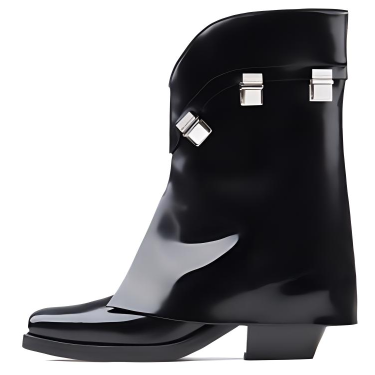 CALVIN LUO Cow Leather Ankle Boots Women's Black
