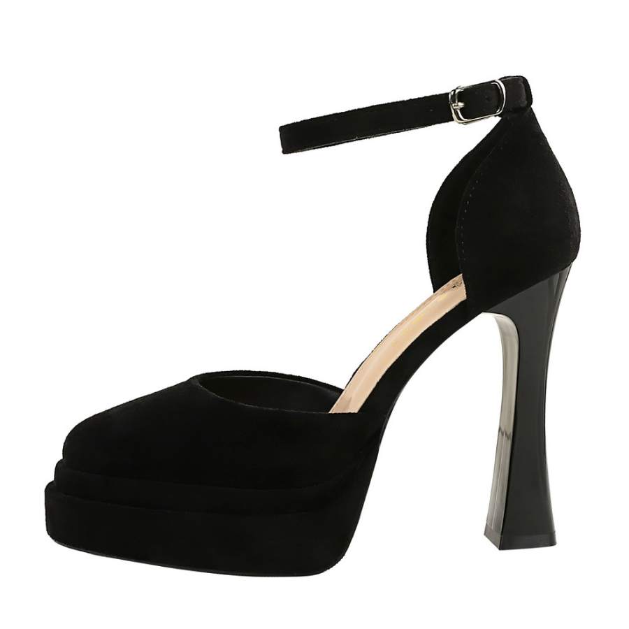 YAFEI XUANYU Suede Chunky Heel High Heels 11.5cm Women's