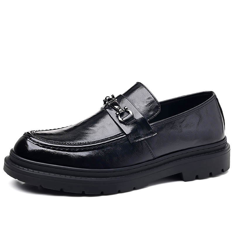 CITONGXIANSHENG Cow Split Leather Casual Shoes Men's Black