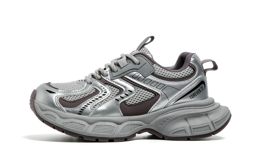 FOREVER 21 Cushioning, Wear Resistant Low top Chunky Sneakers Women's Silver Purple