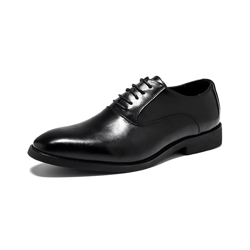 PINYI Cow Split Leather Casual Shoes Men's Black