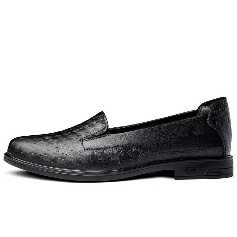 GONGNIULEITING Cow Leather Casual Shoes Men's Black
