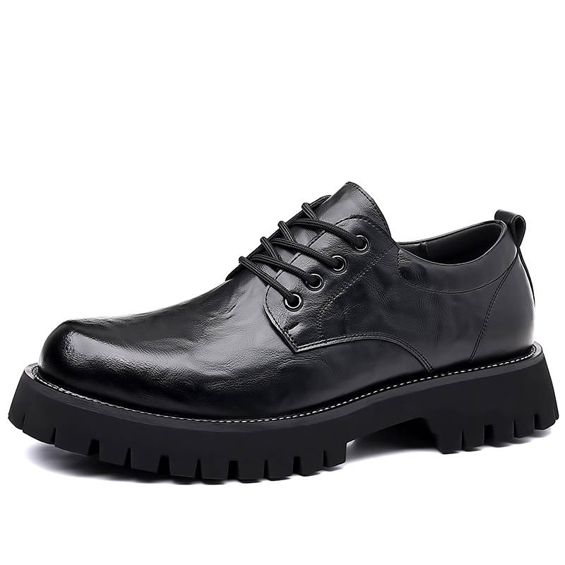 CITONGXIANSHENG Cow Split Leather Casual Shoes Men's Black