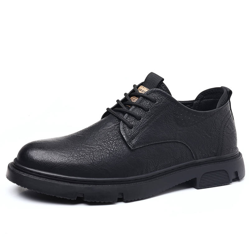 CITONGXIANSHENG Cow Split Leather Casual Shoes Men's Black