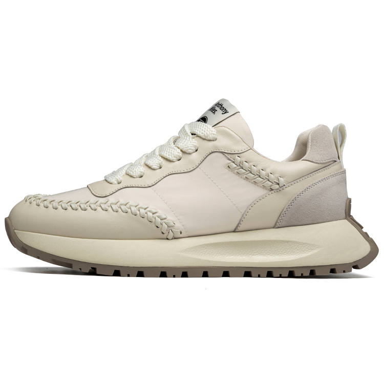 Anthony Miles Cow Leather Height Increasing Low top Casual Shoes Men's White