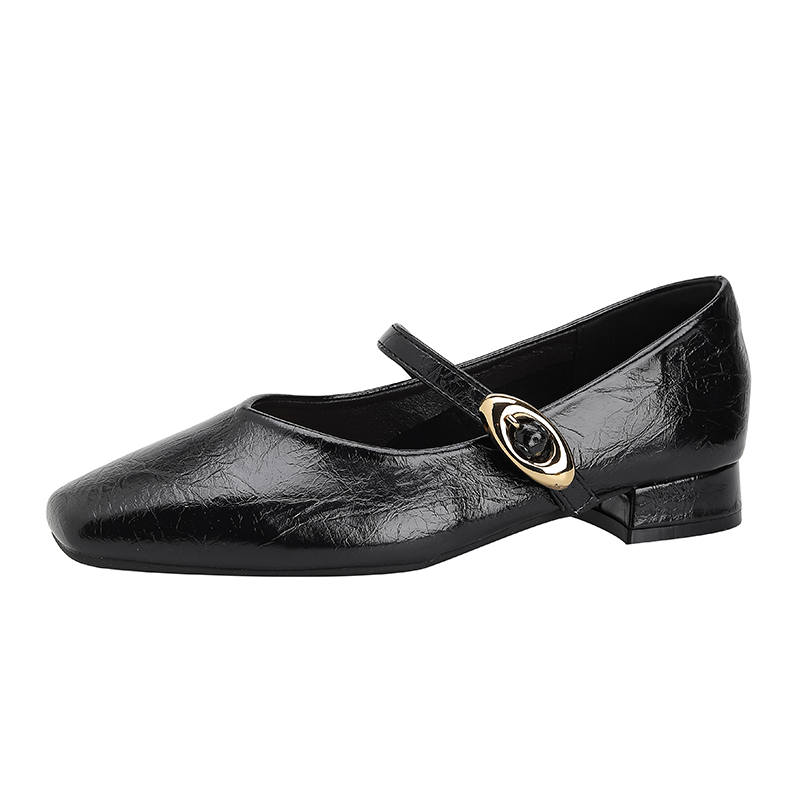 TATAYA Microfiber Leather Chunky Heel Mary Jane Shoes Women's