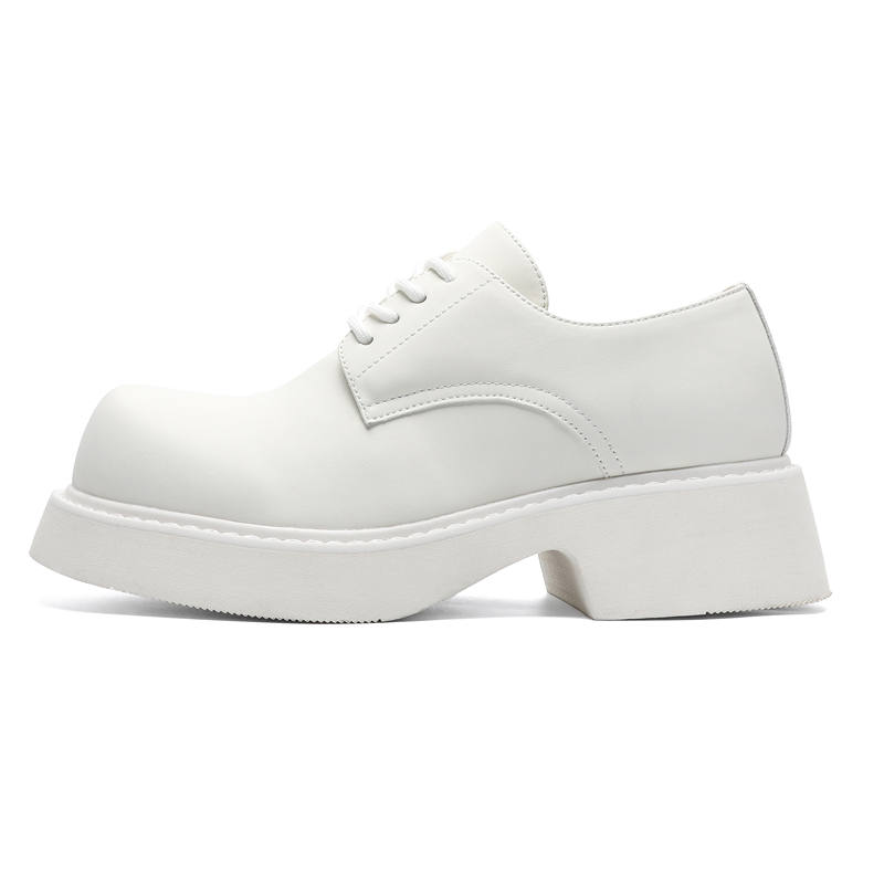 XIAOTOULANG Microfiber Leather Dress Shoes Men's White