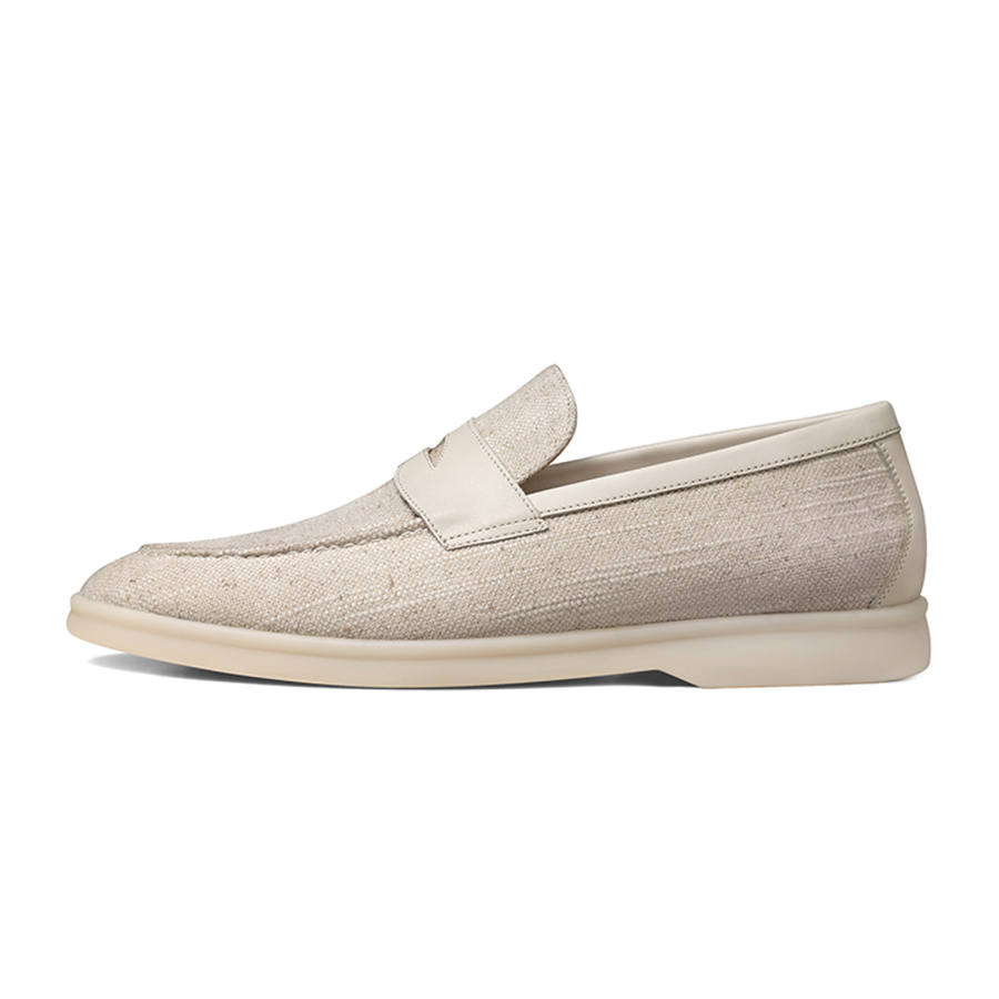 THOM WILLS British Fashion Old Money Style Slip on Loafers Women's Oat