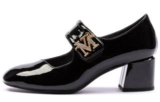 VMe Chunky Heel Mary Jane Shoes 5.5cm Women's Black