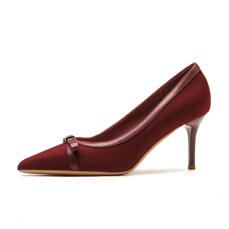 DUNNU Leather Slim Heel High Heels 7cm Women's