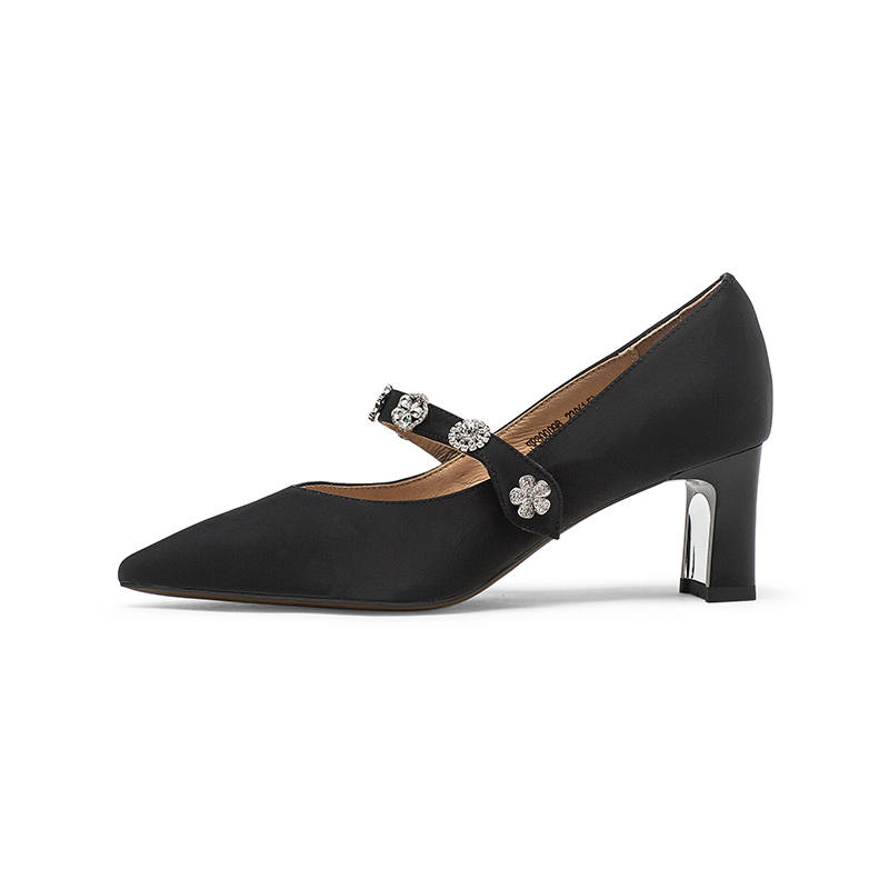 Coup De Foudre Cow Leather Chunky Heel High Heels 6CM Women's