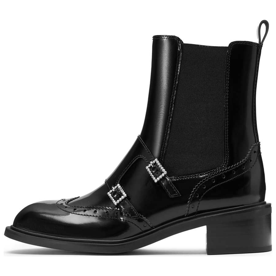 Staccato British Nocturne Cow Leather Short Chelsea Boots Women's