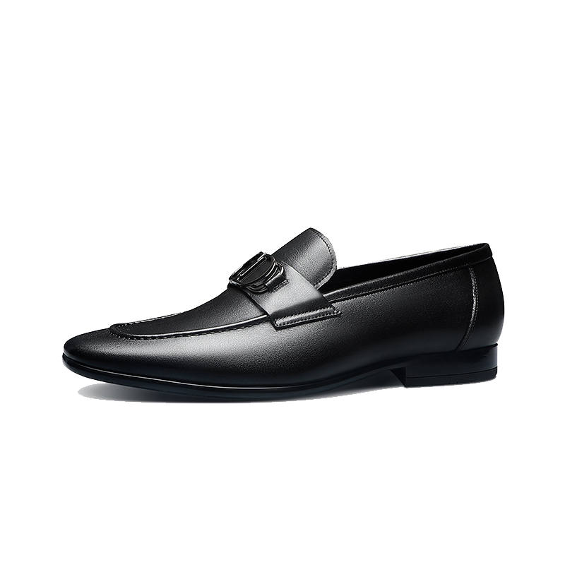 Bansley Bansley Top Grain Cow Leather Loafers Men's Black