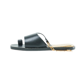 Sandro One Strap Sandals Women's Black/Camel
