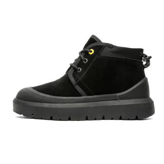 BAILUNHAN Cow Split Leather Thermal Fleece Lined And Thickened Shearling Snow Boots Men's