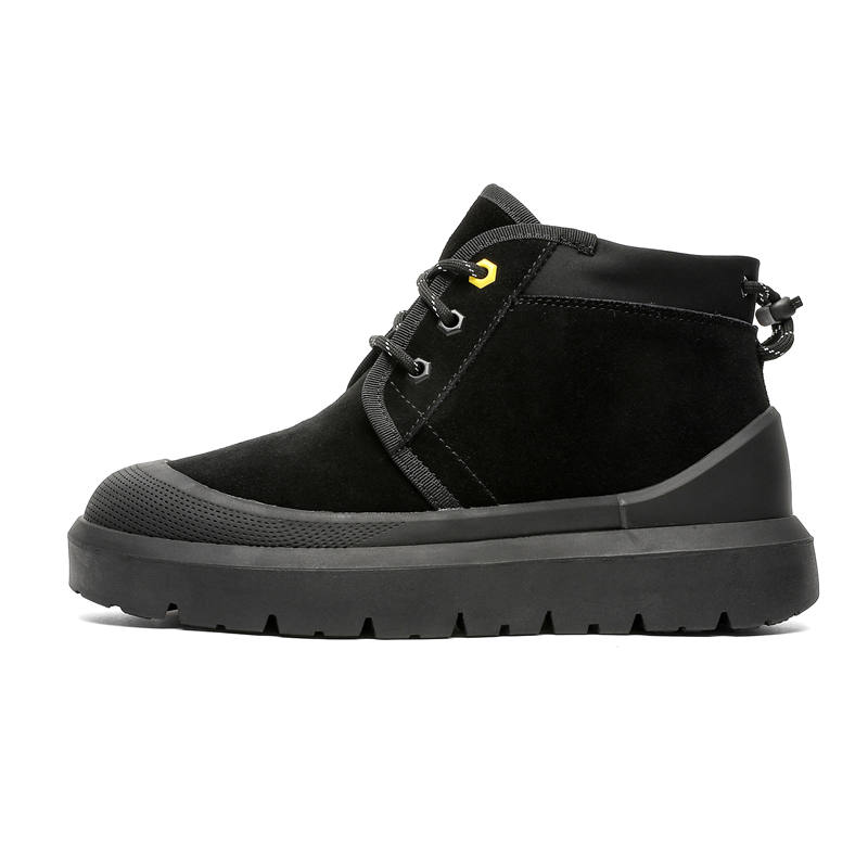 BAILUNHAN Cow Split Leather Thermal Fleece Lined And Thickened Shearling Snow Boots Men's