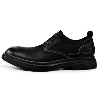 Laoks Casual Leather Shoes Men's Low Top Black/Brown