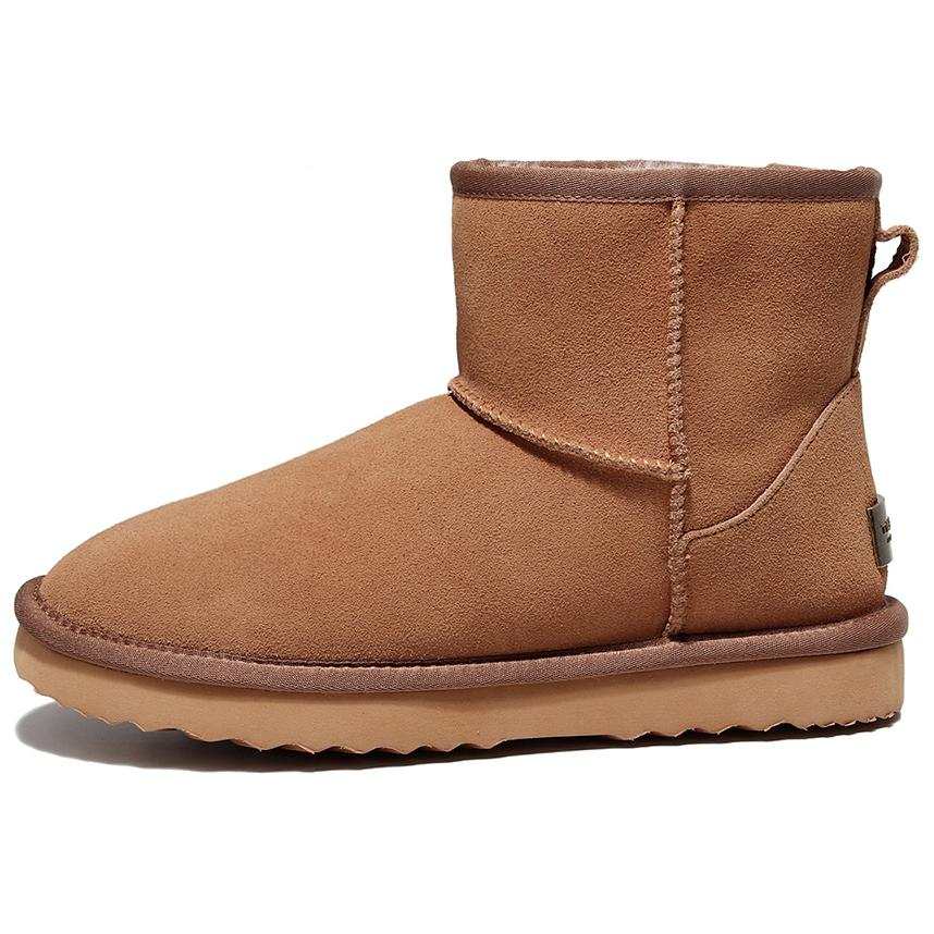TASMAN AUS Cow Split Leather Shearling Fleece Lined Thermal Double Layer Mini Heel Steel Label 13.5cm Snow Boots 2cm