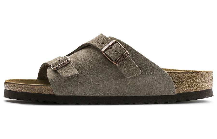 Birkenstock Slide Slippers Unisex Taupe Narrow
