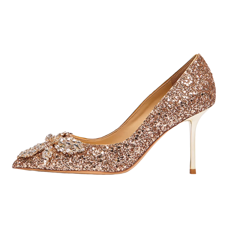Houseofavenues High Heels Women's Gold