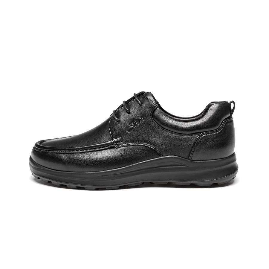 J.BENATO Casual Leather Shoes Men's Low Top Black