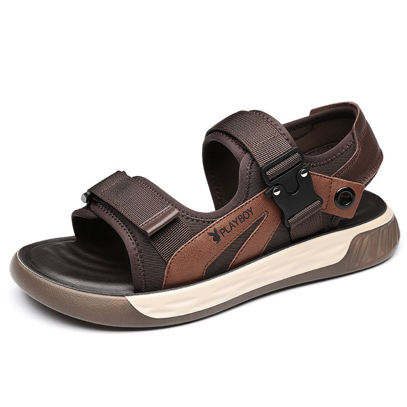 Playboy Beach Sandals Men's Brown/Green/Gray