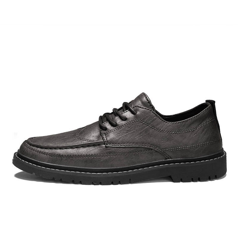YINGLUNQISHI Microfiber Leather Casual Shoes Men's Gray