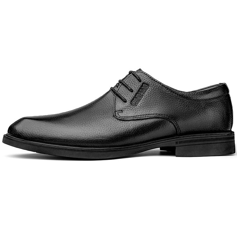 CKVUSAMG Top Grain Cow Leather Casual Shoes Men's Black