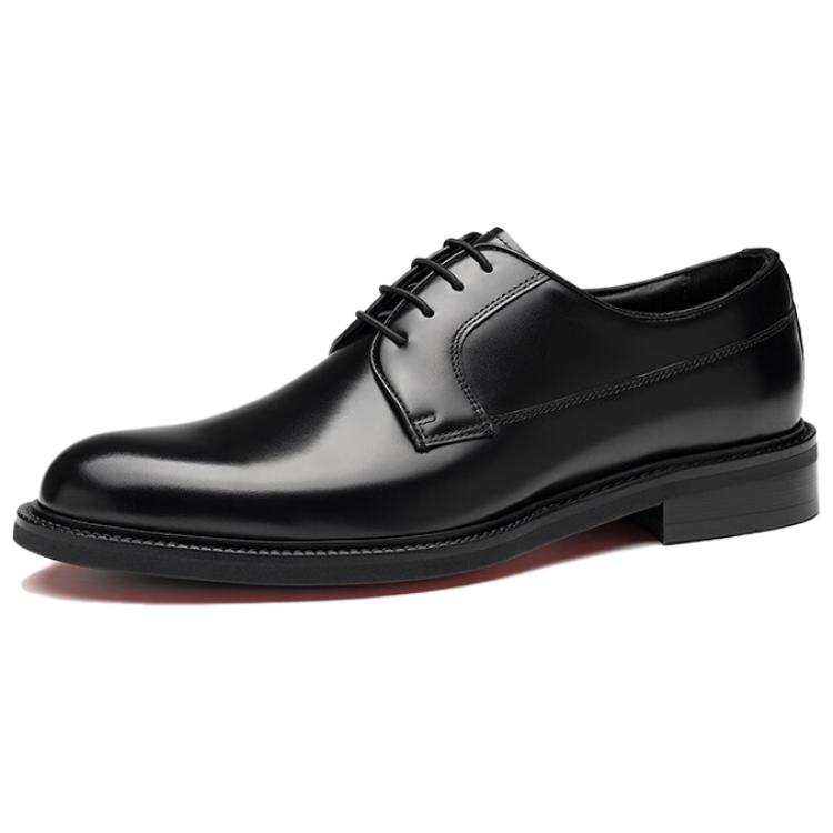 SAINT ANGELO Red Base Top Grain Cow Leather Dress Shoes Men's Black
