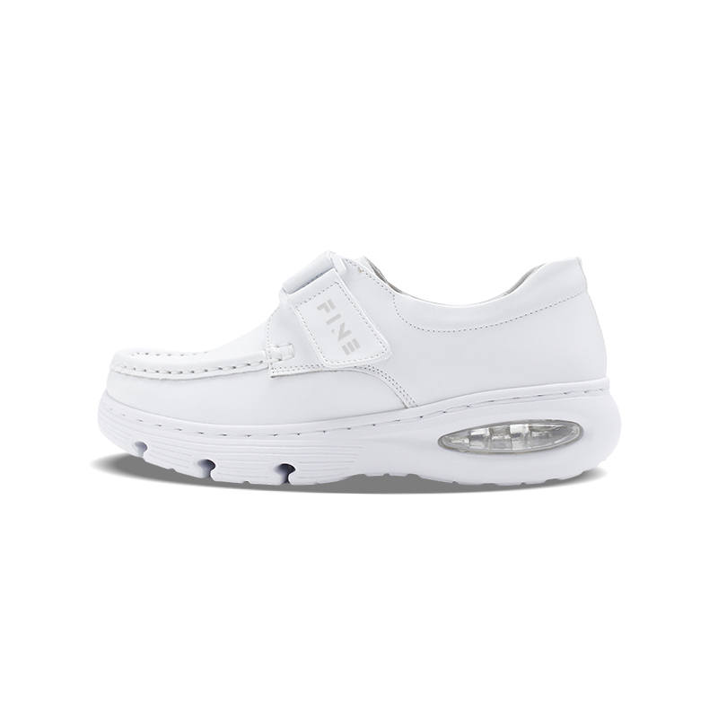 FEIYING Nurse Shoes Cow Split Leather Cushioning Slip Resistant Breathable Cushioning Slip Resistant Breathable Low top