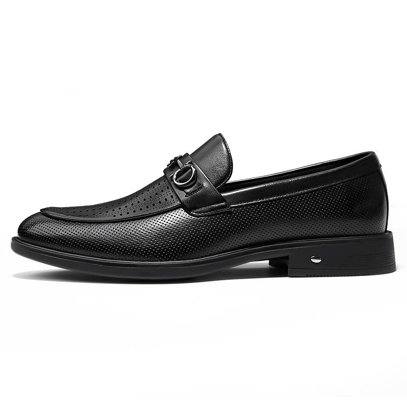 PALMPOLO Top Grain Cow Leather Dress Shoes Men's Black