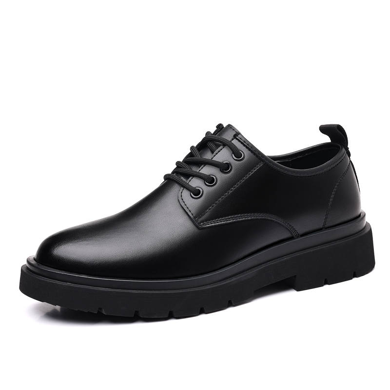 Shanpijiang Cow Split Leather Dress Shoes Men's Black