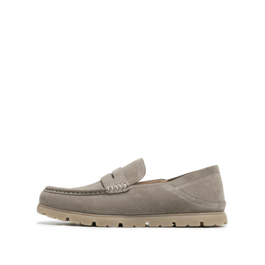 Staccato Cow Split Leather Loafers Men's Vintage Khaki