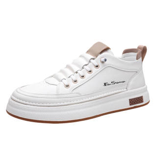 BEN SHERMAN Top Grain Cow Leather Slip Resistant Mid top Skateboard Shoes Men's