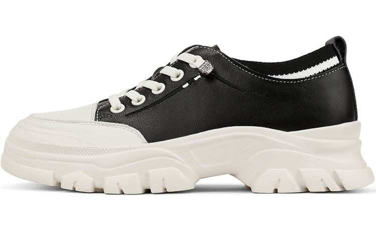 OCCAMAN Casual Shoes Women's Low Top Black/Beige Yellow