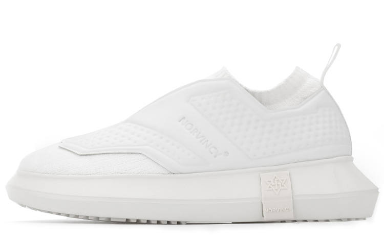 NORVINCY Fabric Stylish Skateboarding Shoes Unisex White