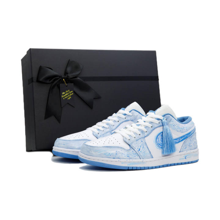 Jordan Jordan Air Jordan 1 Lán, Gold Stamped, Blended, Versatile, Couple, Ink Splatter, Premium Aesthetic, Ambient