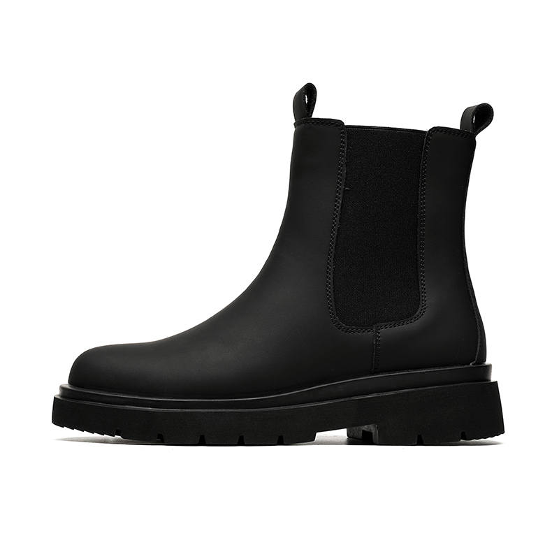 CHILANG CHILANG Microfiber Leather Short Chelsea Boots Men's Black