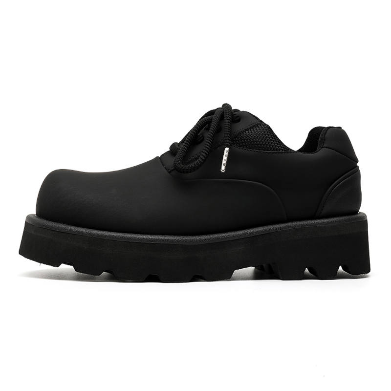 Zuogedu Large Head Trendy Derby Shoes Fashion Versatile Casual Shoes Men's Black