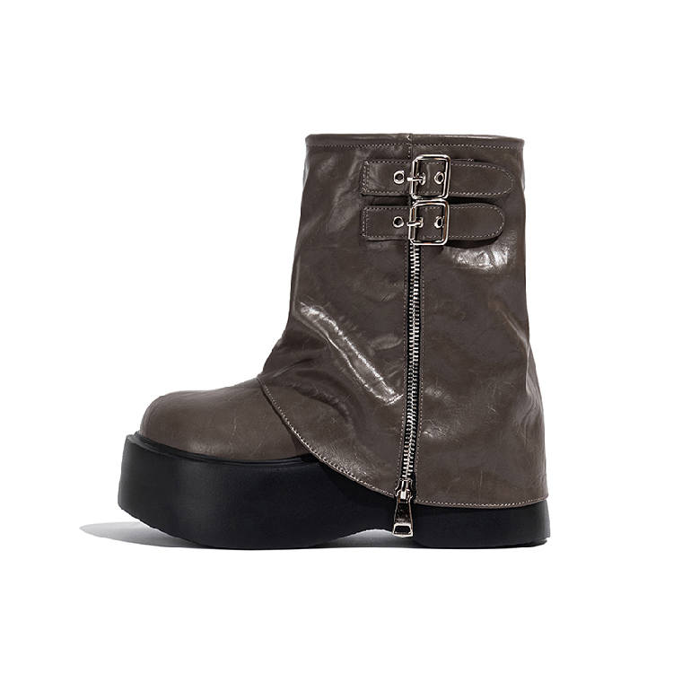 LAOMIAO Ankle Boots 7.5cm Women's Olive Green