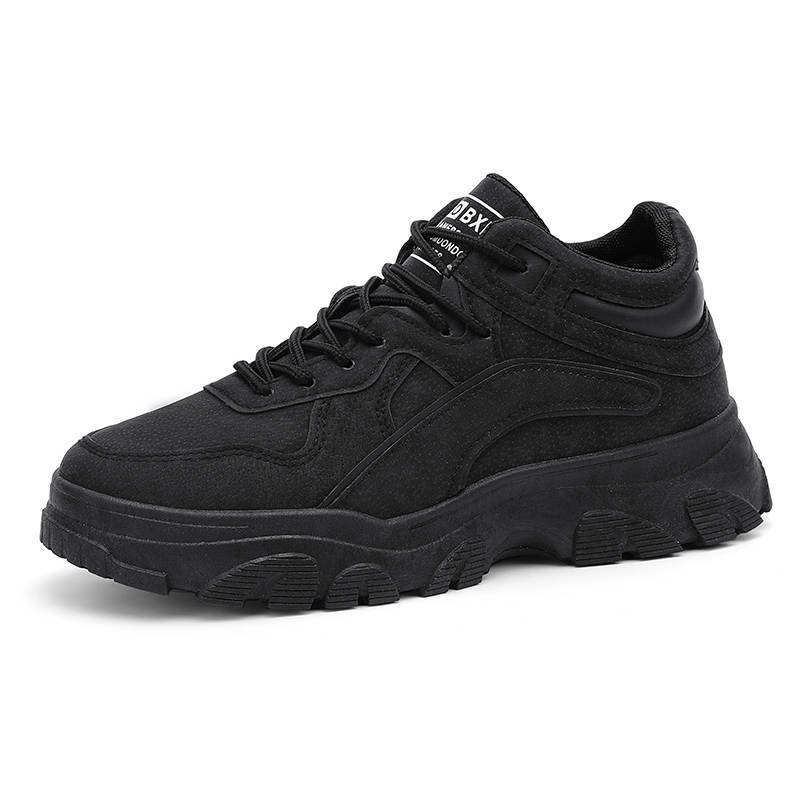 SHOUBA Microfiber Leather Low top Casual Shoes Men's Black
