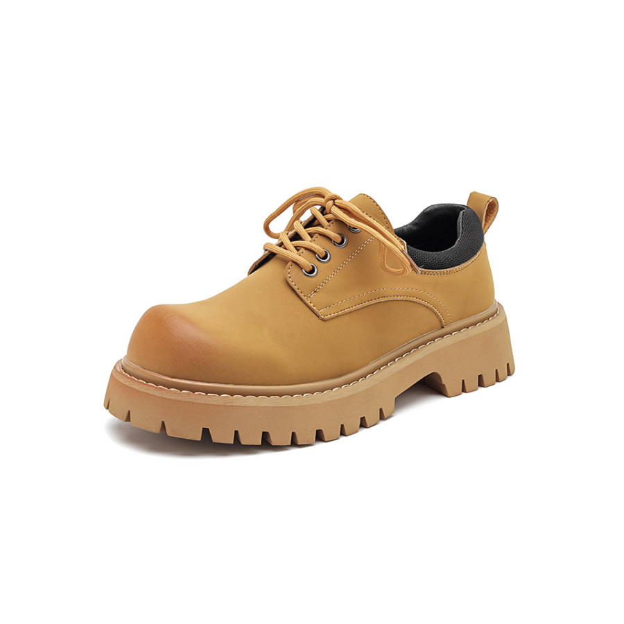 MADALLO Casual Leather Shoes Men's Low Top Black/Yellow/Green