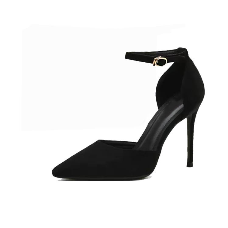 DAWEIJIA Pu Slim Heel High Heels Women's Black Box