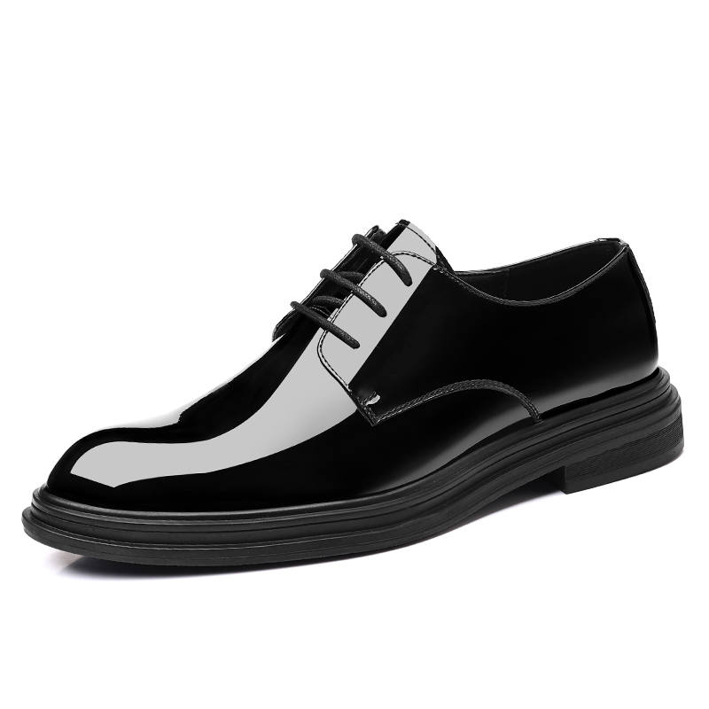 Shanpijiang Cow Split Leather Dress Shoes Men's Black