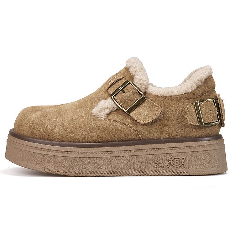 Joy&Mario Thermal Height Increasing Vintage Fleece Lined Platform Birkenstock Ankle Length Snow Boots Women's