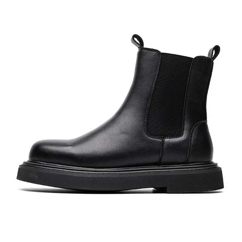 ZONEJOY ZONEJOY Synthetic Leather Crew Chelsea Boots Men's Black