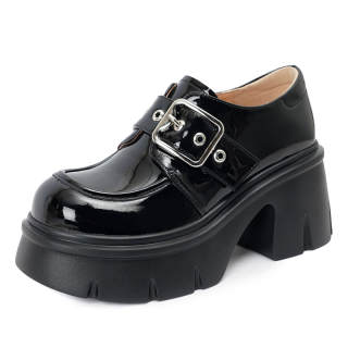 SIFEIRO Cow Leather Chunky Heel High Heels 7cm Women's