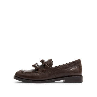 Staccato Butterfly Pitch Sheepskin Loafers Women's Vintage Coffee