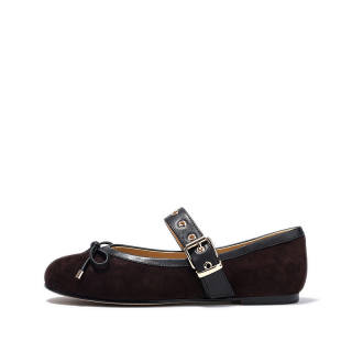 Brut Ros′e Top Grain Cow Leather Mary Jane Shoes Women's Coffee
